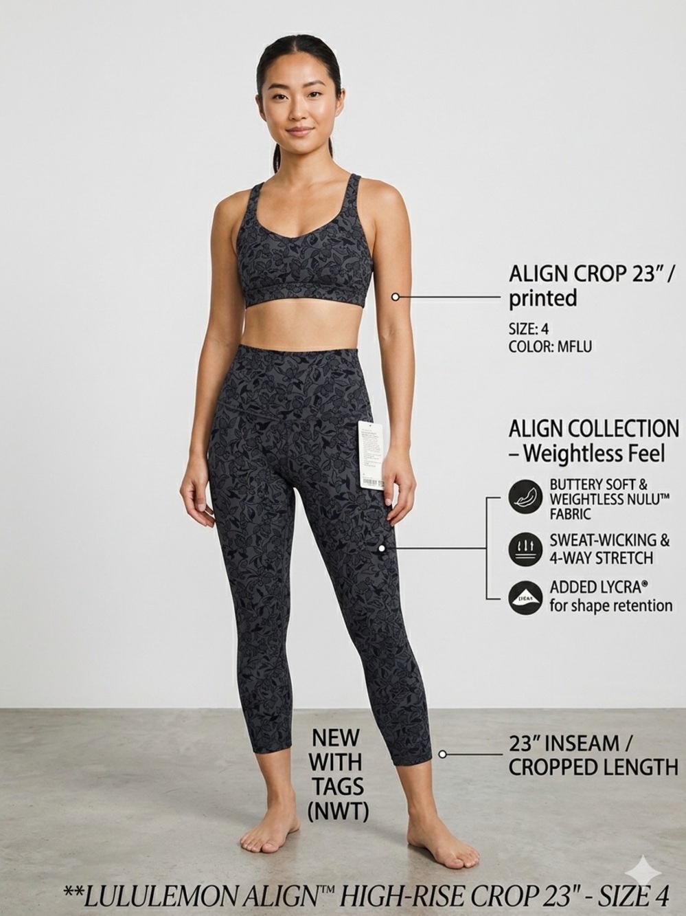 Lululemon Align™ High-Rise Crop 23" (Size 4)
